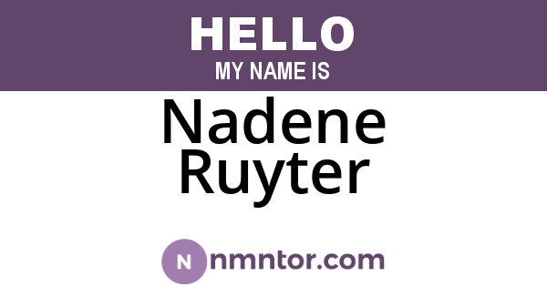 Nadene Ruyter
