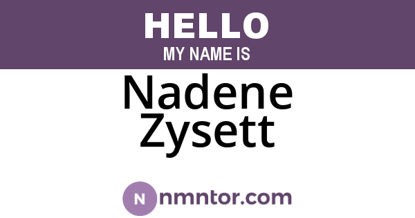 Nadene Zysett