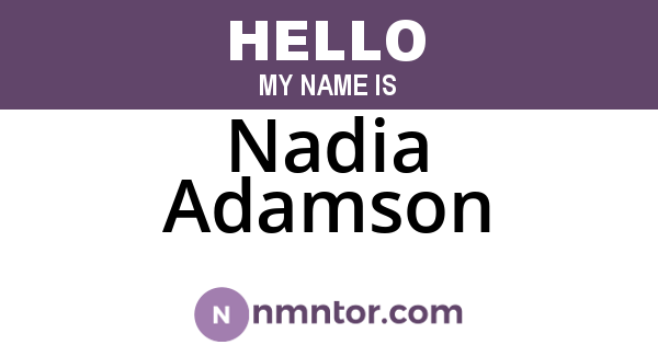 Nadia Adamson