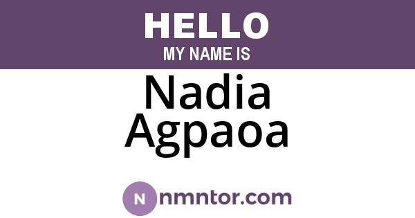 Nadia Agpaoa