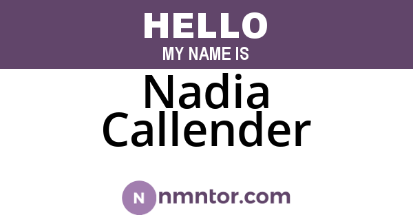 Nadia Callender
