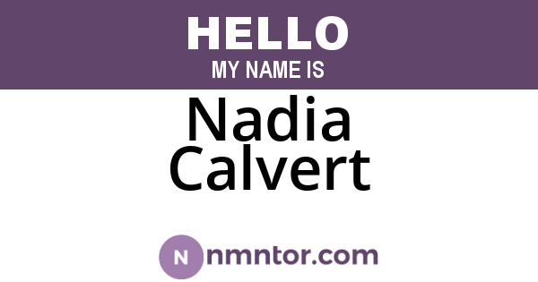 Nadia Calvert