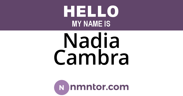 Nadia Cambra