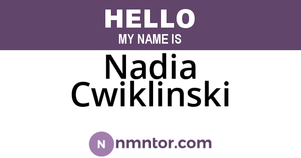 Nadia Cwiklinski