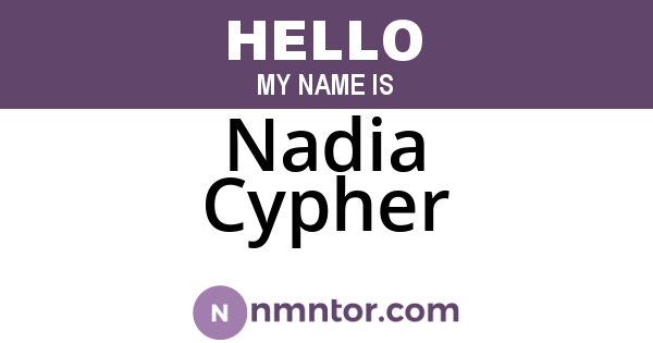 Nadia Cypher
