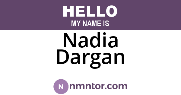 Nadia Dargan