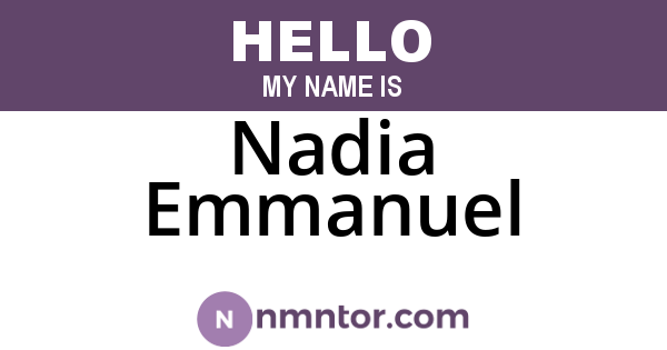 Nadia Emmanuel
