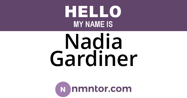 Nadia Gardiner