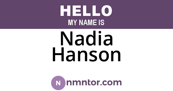 Nadia Hanson