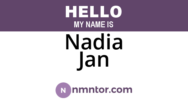 Nadia Jan