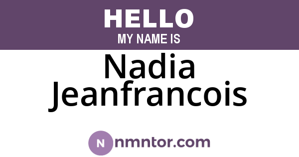 Nadia Jeanfrancois