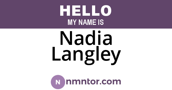 Nadia Langley