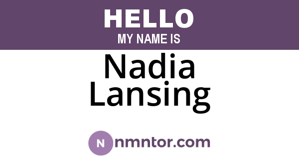 Nadia Lansing
