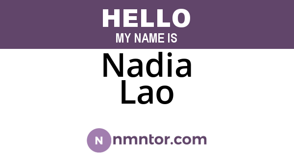 Nadia Lao