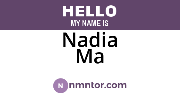 Nadia Ma