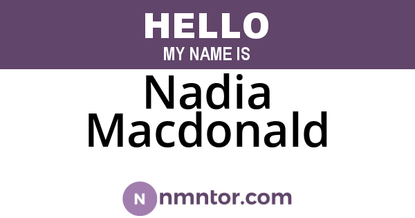 Nadia Macdonald