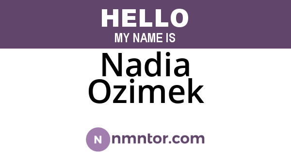 Nadia Ozimek