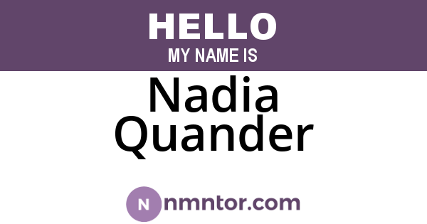 Nadia Quander