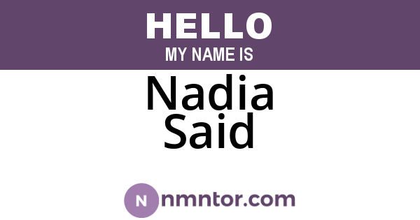 Nadia Said