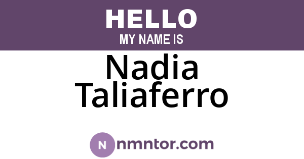Nadia Taliaferro