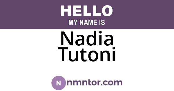 Nadia Tutoni