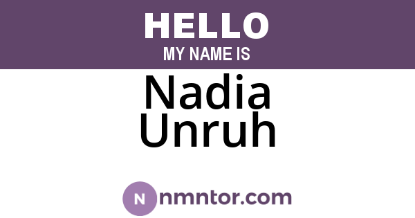 Nadia Unruh