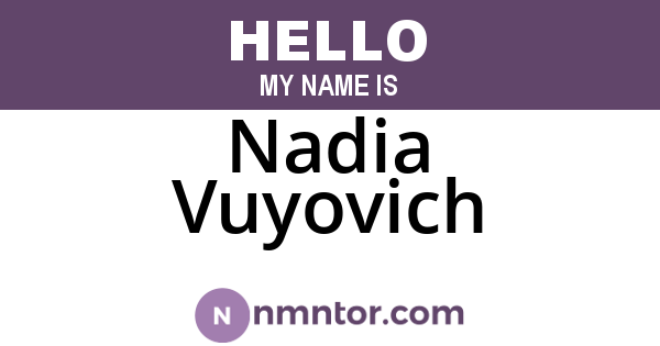 Nadia Vuyovich