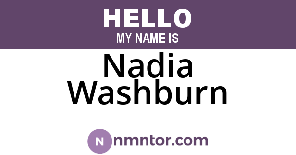 Nadia Washburn