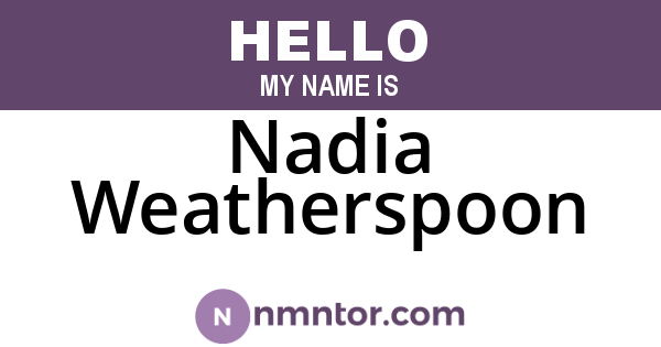 Nadia Weatherspoon