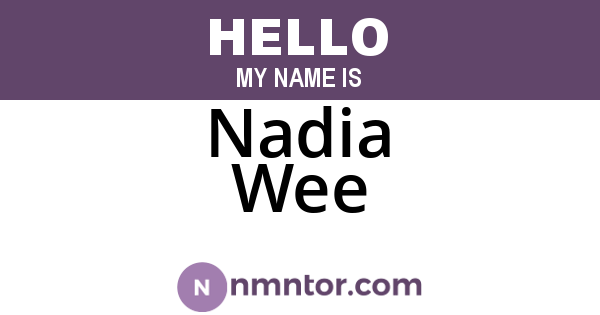 Nadia Wee
