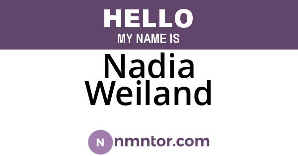 Nadia Weiland