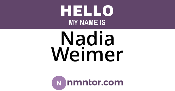 Nadia Weimer