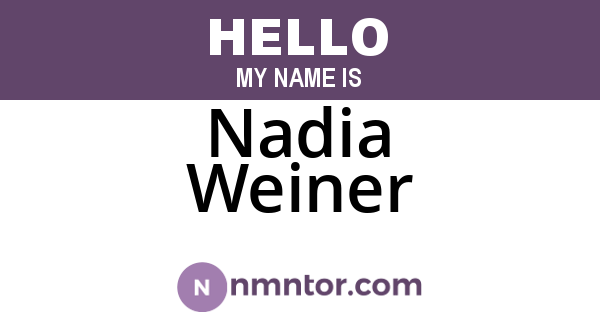 Nadia Weiner