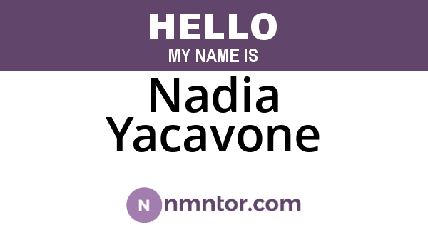 Nadia Yacavone