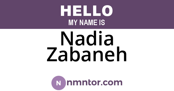 Nadia Zabaneh