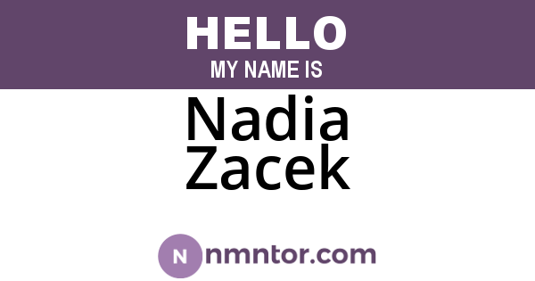 Nadia Zacek