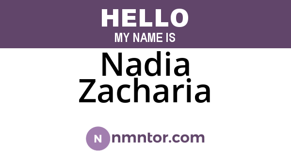 Nadia Zacharia