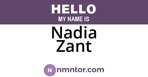 Nadia Zant