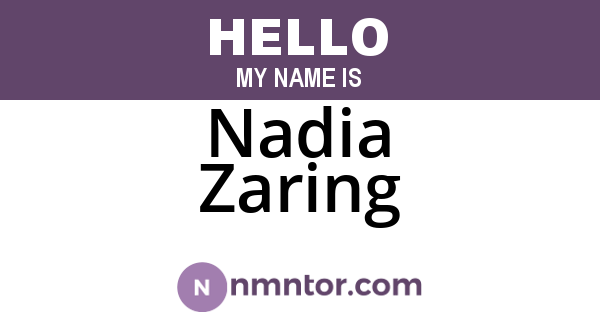 Nadia Zaring