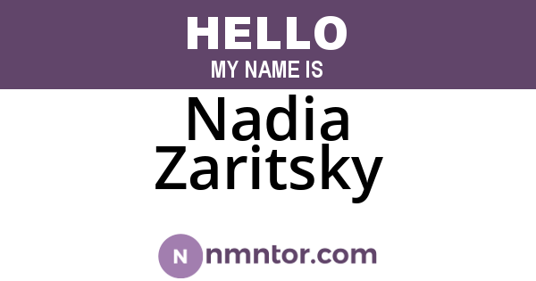 Nadia Zaritsky