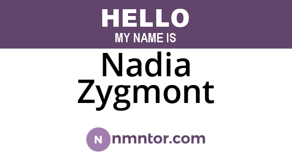 Nadia Zygmont