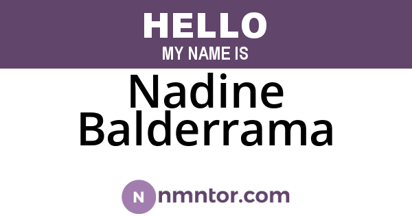 Nadine Balderrama