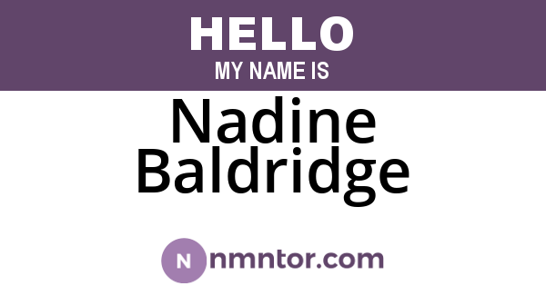 Nadine Baldridge