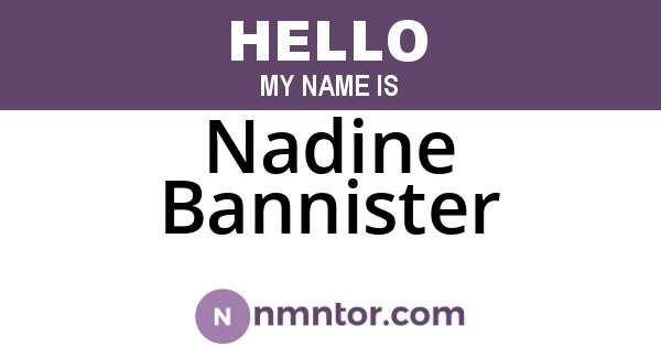 Nadine Bannister