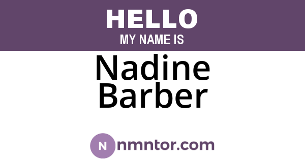 Nadine Barber