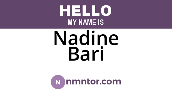 Nadine Bari