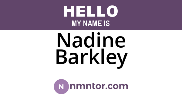 Nadine Barkley
