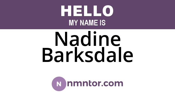 Nadine Barksdale