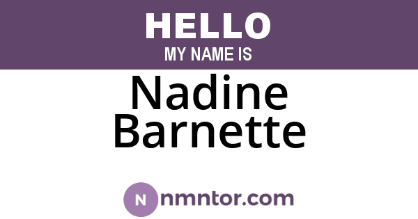 Nadine Barnette