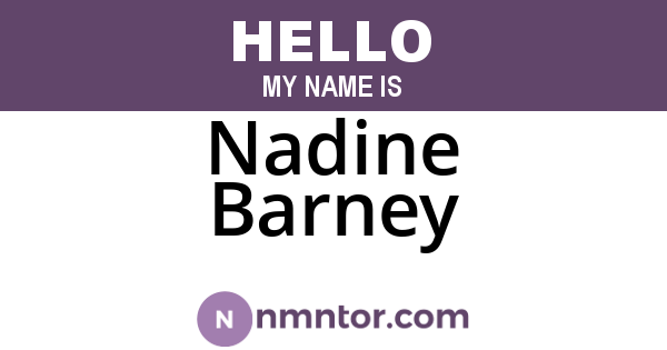 Nadine Barney